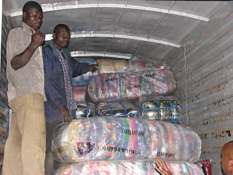 blankets in lorry