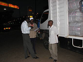 blankets in lorry