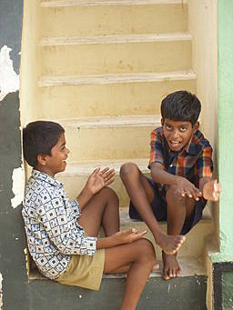 View larger image boys on stairs